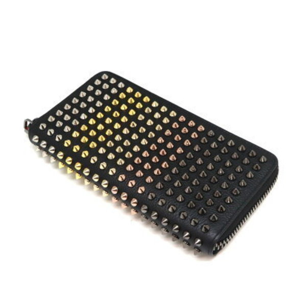 Christian Louboutin Panneton Zip Long Wallet Black Leather - Picture 1 of 6